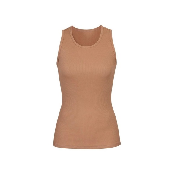 SKIMS Boyfriend Cotton Blend Ribbed Tank Size Small - Picture 2 of 9